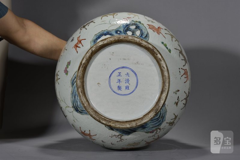清同治 粉彩百鹿献瑞纹鹿头尊一对 - 图6